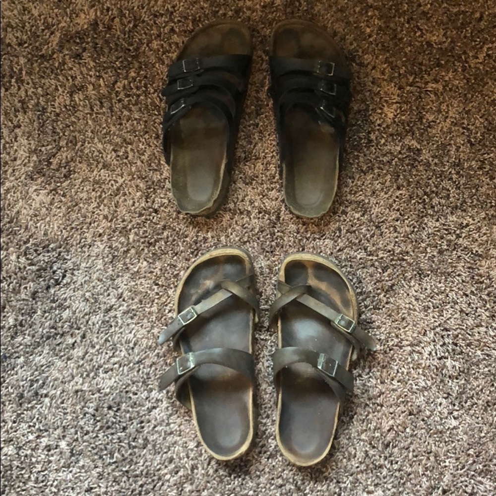 2 pairs size 38/39 birkenstocks